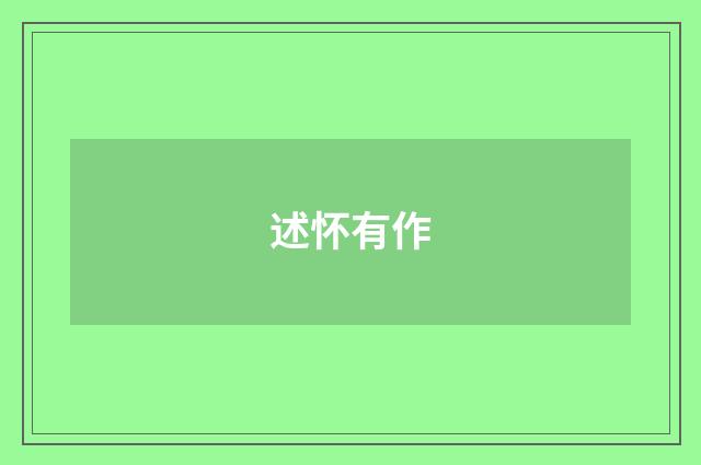 述怀有作