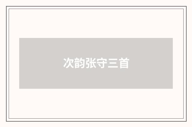 次韵张守三首