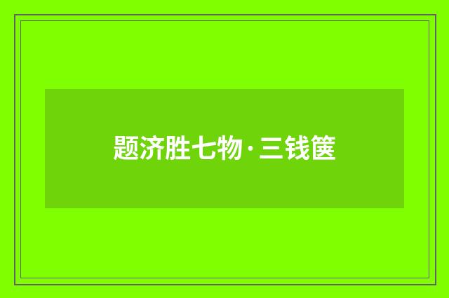 题济胜七物·三钱箧