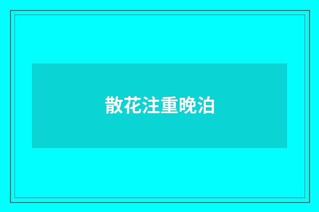 散花注重晚泊