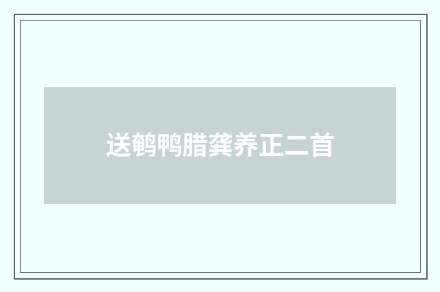 送鹌鸭腊龚养正二首
