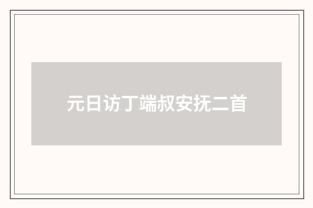 元日访丁端叔安抚二首