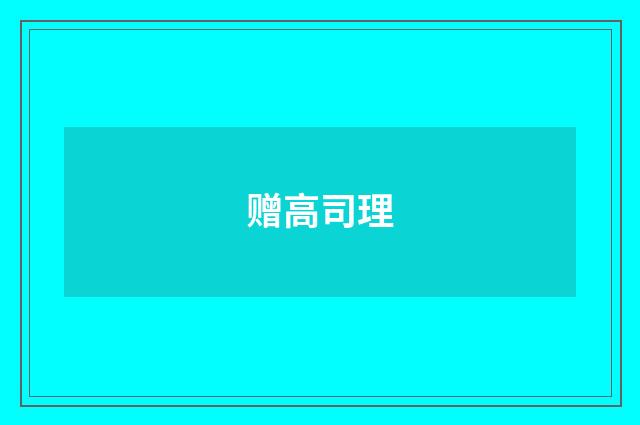 赠高司理