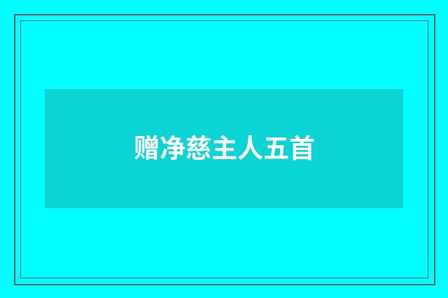 赠净慈主人五首
