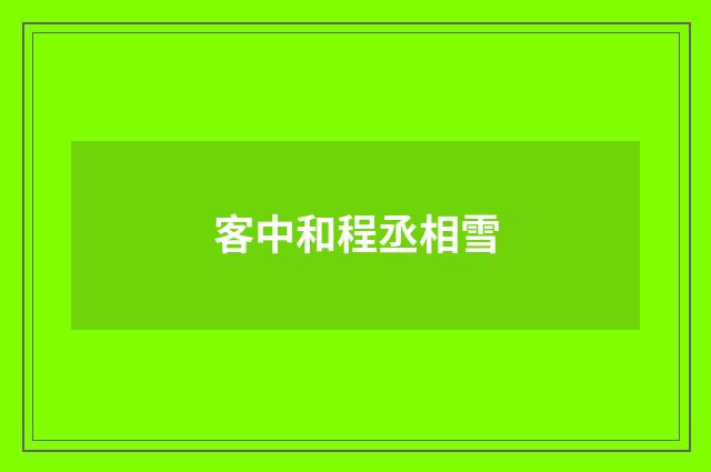 客中和程丞相雪