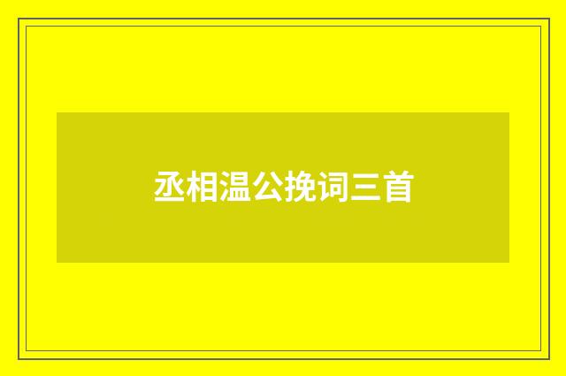 丞相温公挽词三首