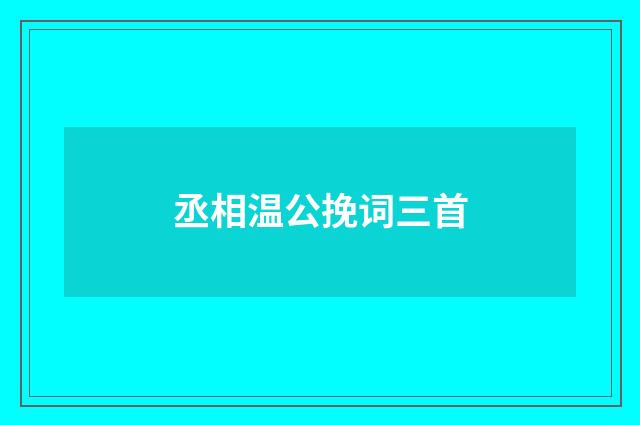 丞相温公挽词三首