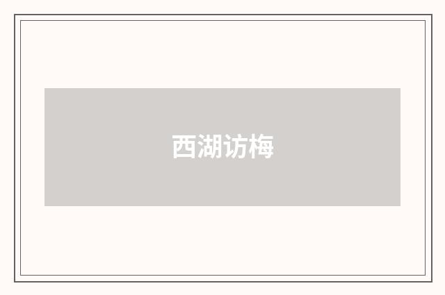 西湖访梅