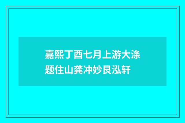 嘉熙丁酉七月上游大涤题住山龚冲妙艮泓轩