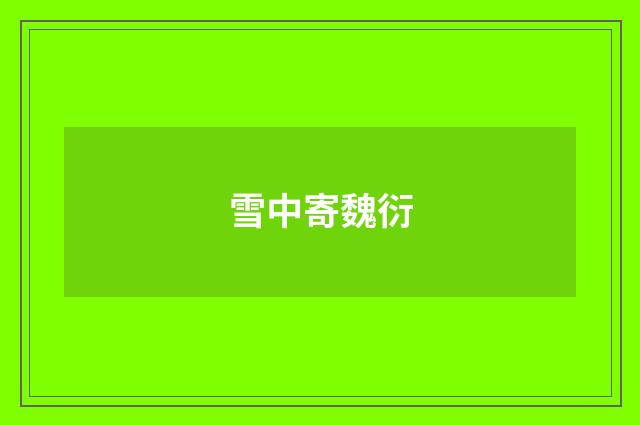 雪中寄魏衍