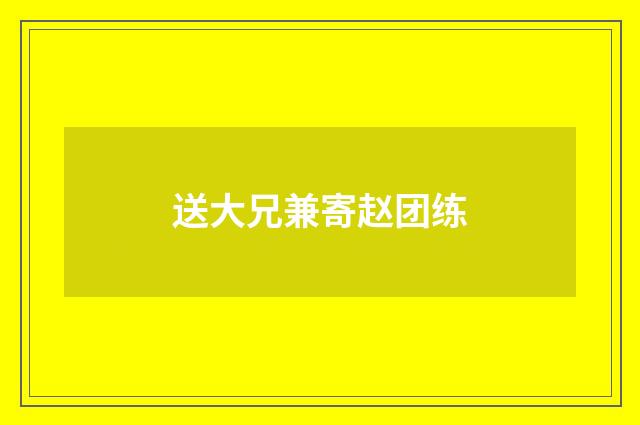 送大兄兼寄赵团练