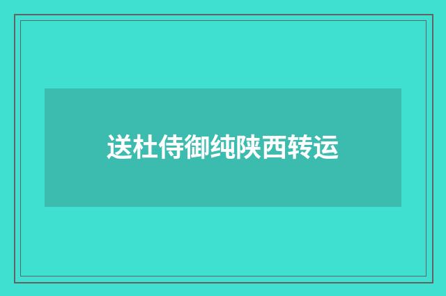 送杜侍御纯陕西转运