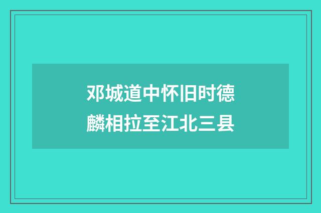 邓城道中怀旧时德麟相拉至江北三县
