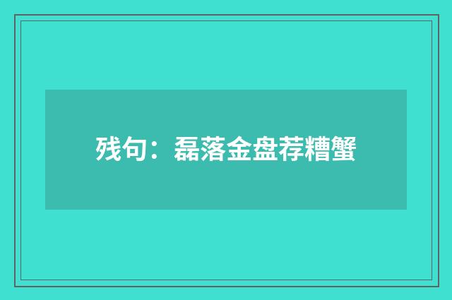 残句：磊落金盘荐糟蟹