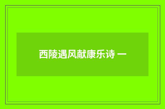 西陵遇风献康乐诗 一