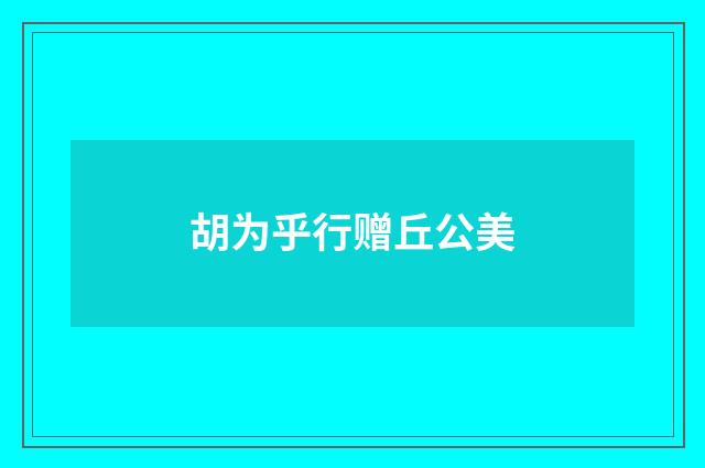 胡为乎行赠丘公美