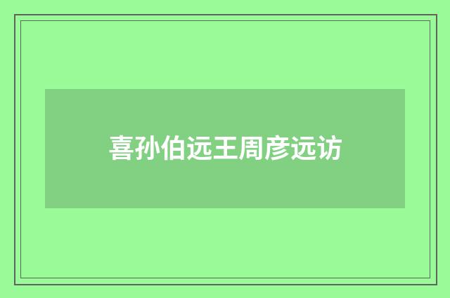 喜孙伯远王周彦远访