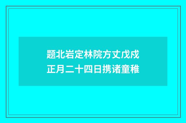 题北岩定林院方丈戊戍正月二十四日携诸童稚