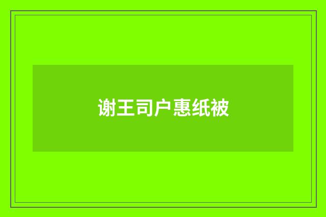 谢王司户惠纸被