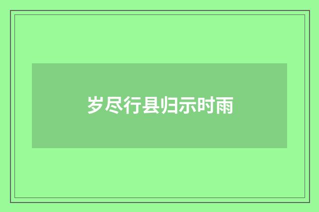 岁尽行县归示时雨