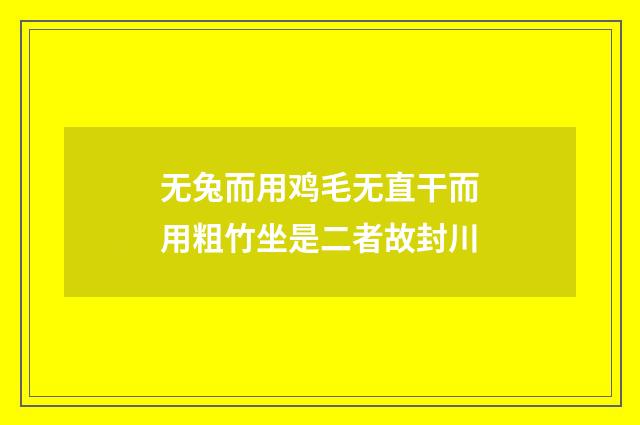 无兔而用鸡毛无直干而用粗竹坐是二者故封川