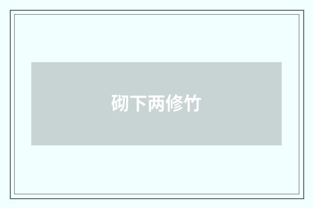 砌下两修竹