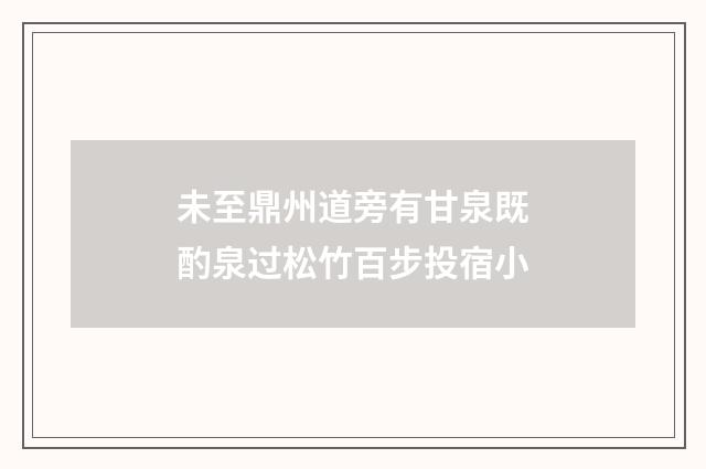 未至鼎州道旁有甘泉既酌泉过松竹百步投宿小