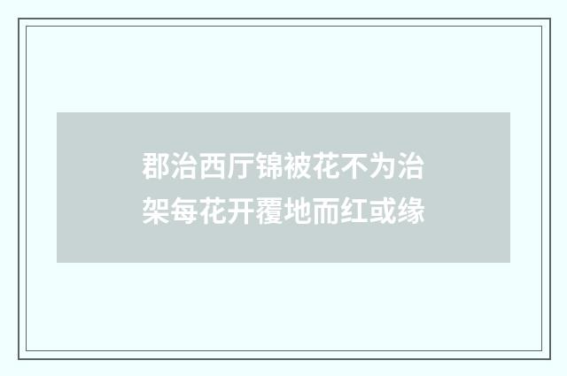 郡治西厅锦被花不为治架每花开覆地而红或缘