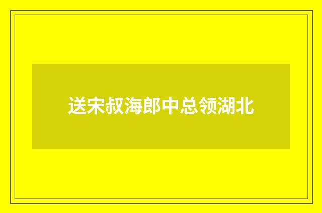 送宋叔海郎中总领湖北