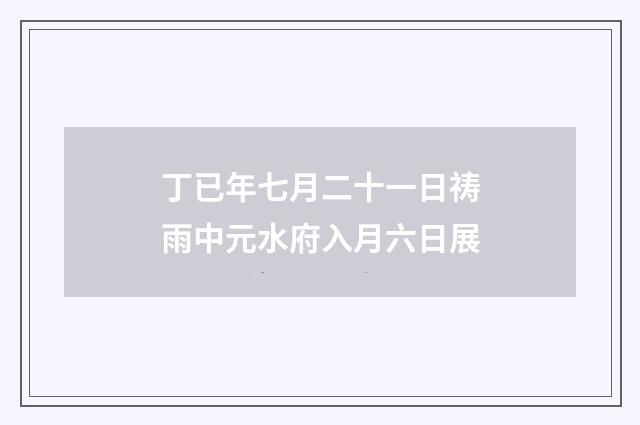 丁已年七月二十一日祷雨中元水府入月六日展