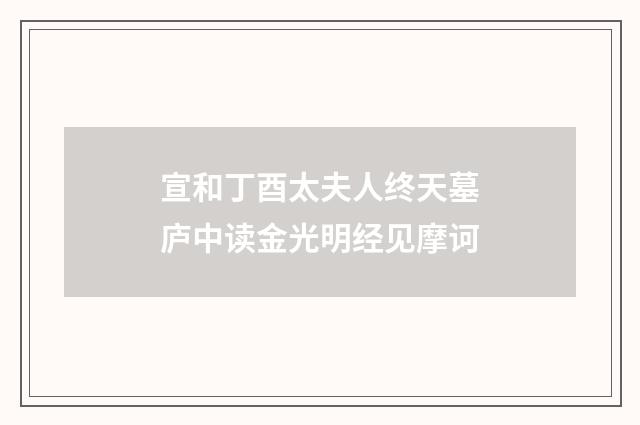 宣和丁酉太夫人终天墓庐中读金光明经见摩诃