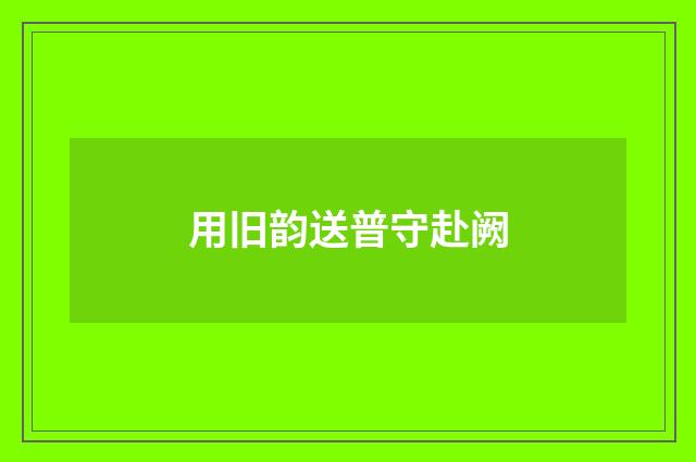 用旧韵送普守赴阙