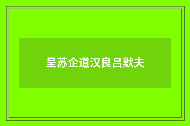 呈苏企道汉良吕默夫