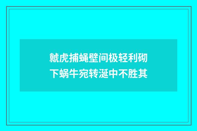 虩虎捕蝇壁间极轻利砌下蜗牛宛转涎中不胜其