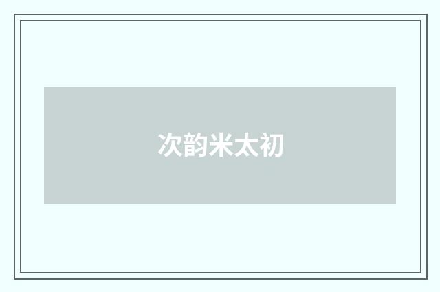 次韵米太初