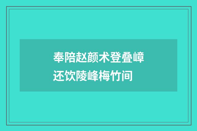 奉陪赵颜术登叠嶂还饮陵峰梅竹间