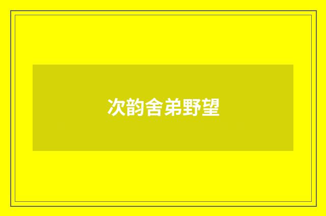 次韵舍弟野望