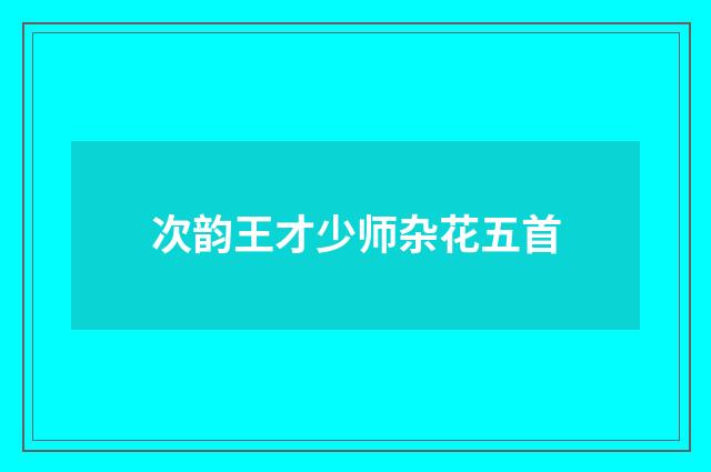 次韵王才少师杂花五首