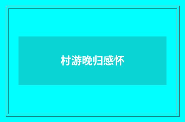 村游晚归感怀
