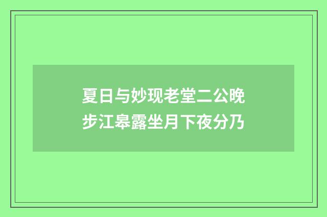 夏日与妙现老堂二公晚步江皋露坐月下夜分乃