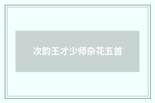 次韵王才少师杂花五首