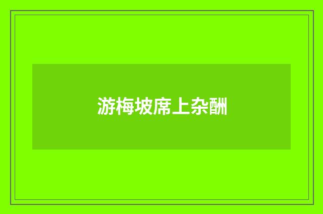 游梅坡席上杂酬