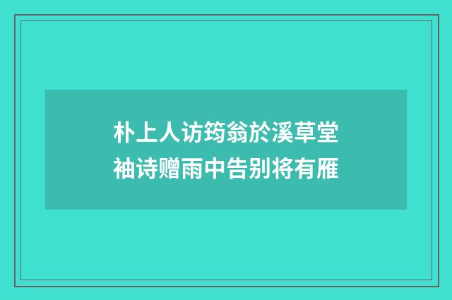 朴上人访筠翁於溪草堂袖诗赠雨中告别将有雁