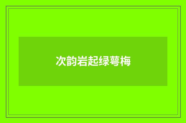 次韵岩起绿萼梅
