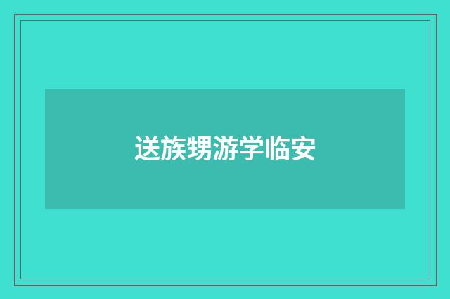 送族甥游学临安