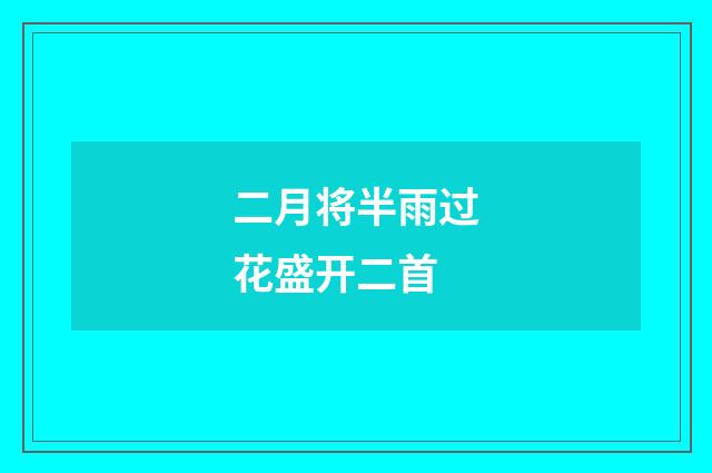 二月将半雨过花盛开二首