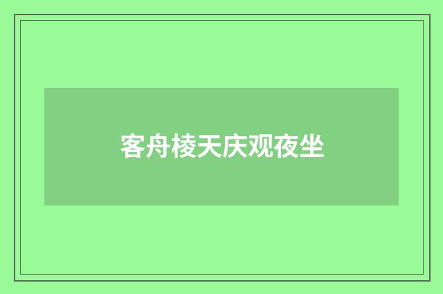 客舟棱天庆观夜坐