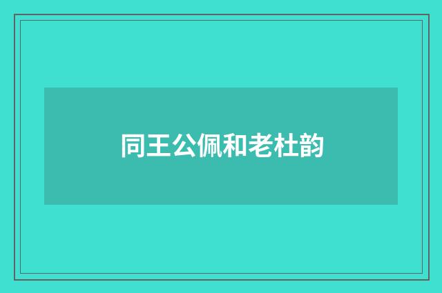 同王公佩和老杜韵