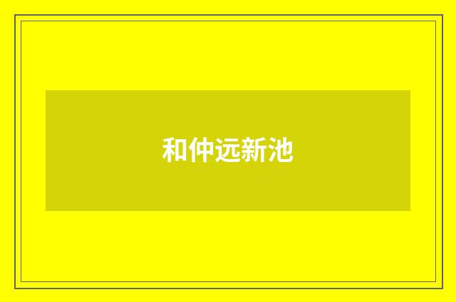和仲远新池