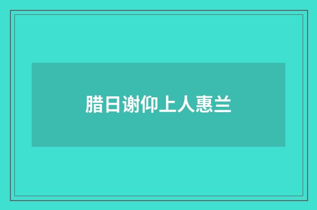 腊日谢仰上人惠兰